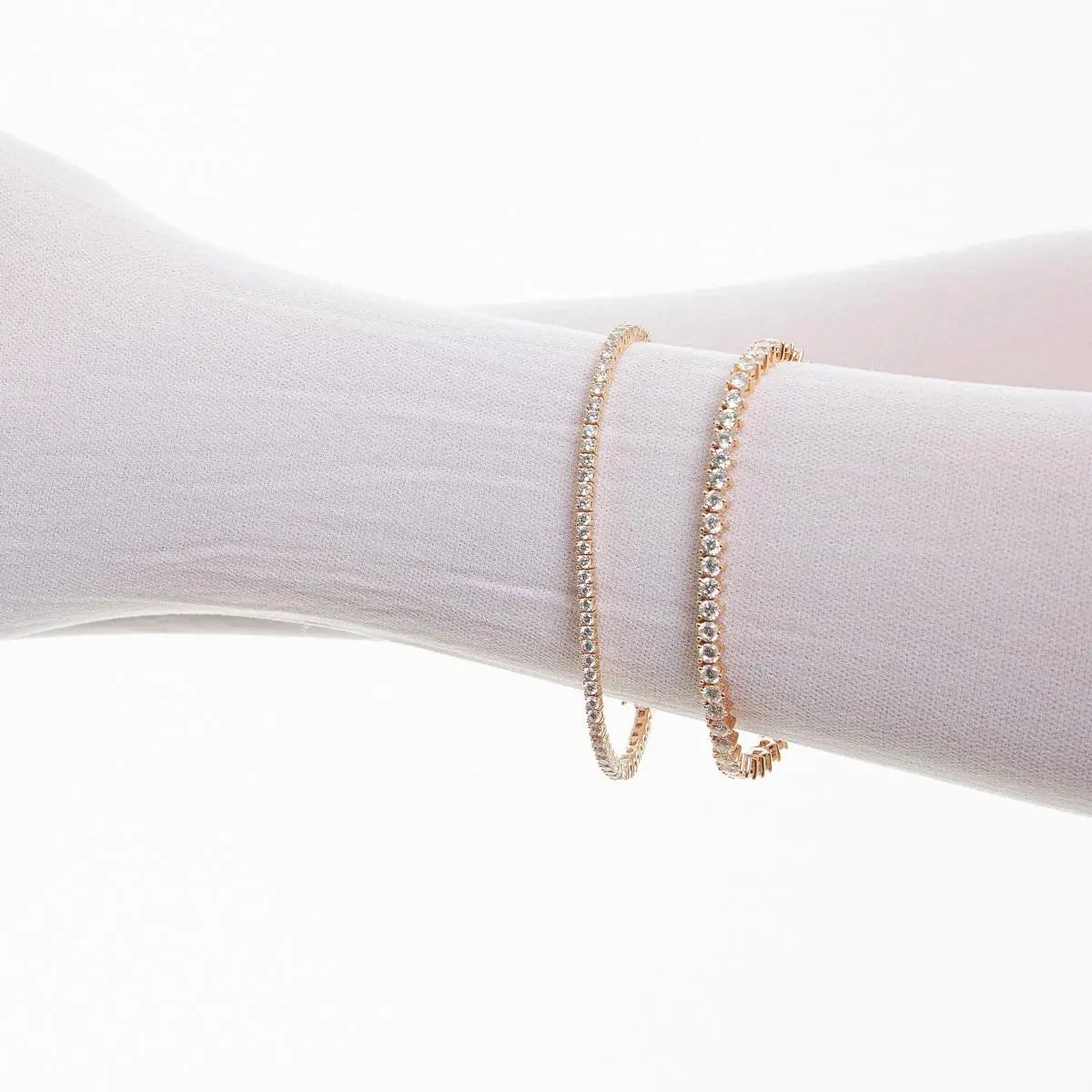 Pulseira Riviera Folheada a Ouro com Zircônias Redondas