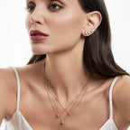 Conjunto Brinco e Colar com Zircônia Redonda