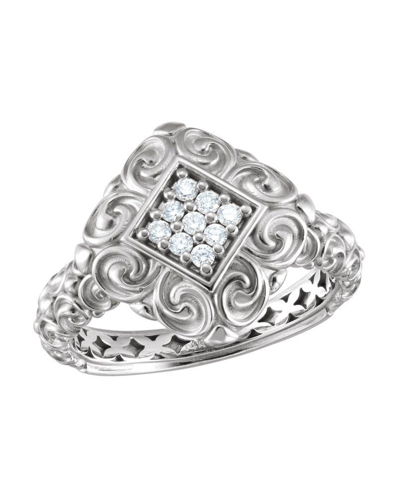 Anel Escultural em Ouro 14k com Diamantes Naturais