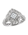 Anel Escultural em Ouro 14k com Diamantes Naturais