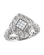 Anel Escultural em Ouro 14k com Diamantes Naturais