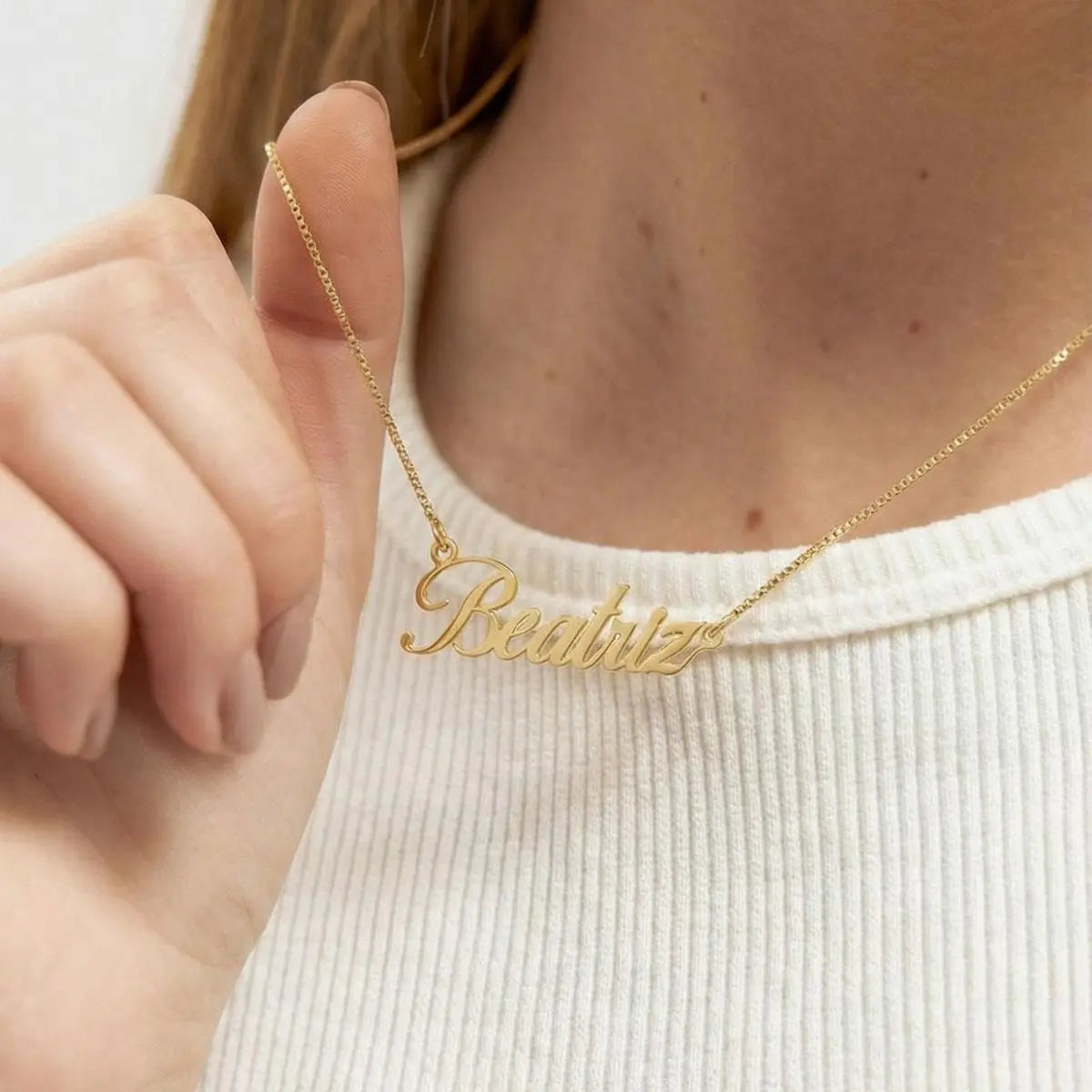 Gargantilha Folheada a Ouro Personalizada Nome com Até 9 Letras