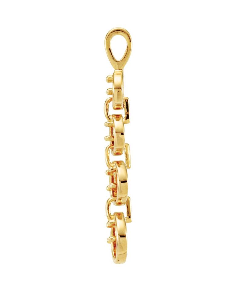 Pingente Trajetória em Ouro 14k com Diamantes Naturais – Modelo 3