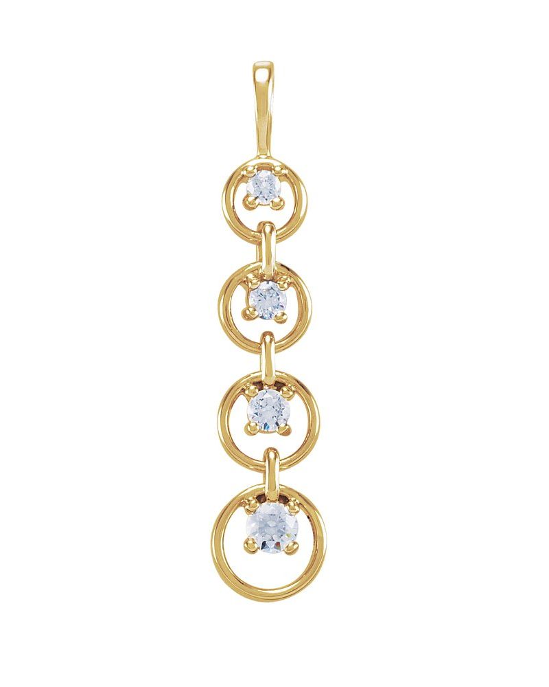 Pingente Trajetória em Ouro 14k com Diamantes Naturais – Modelo 3