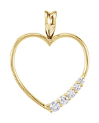 Pingente Trajetória Coração em Ouro 14k com Diamantes Naturais – Modelo 3