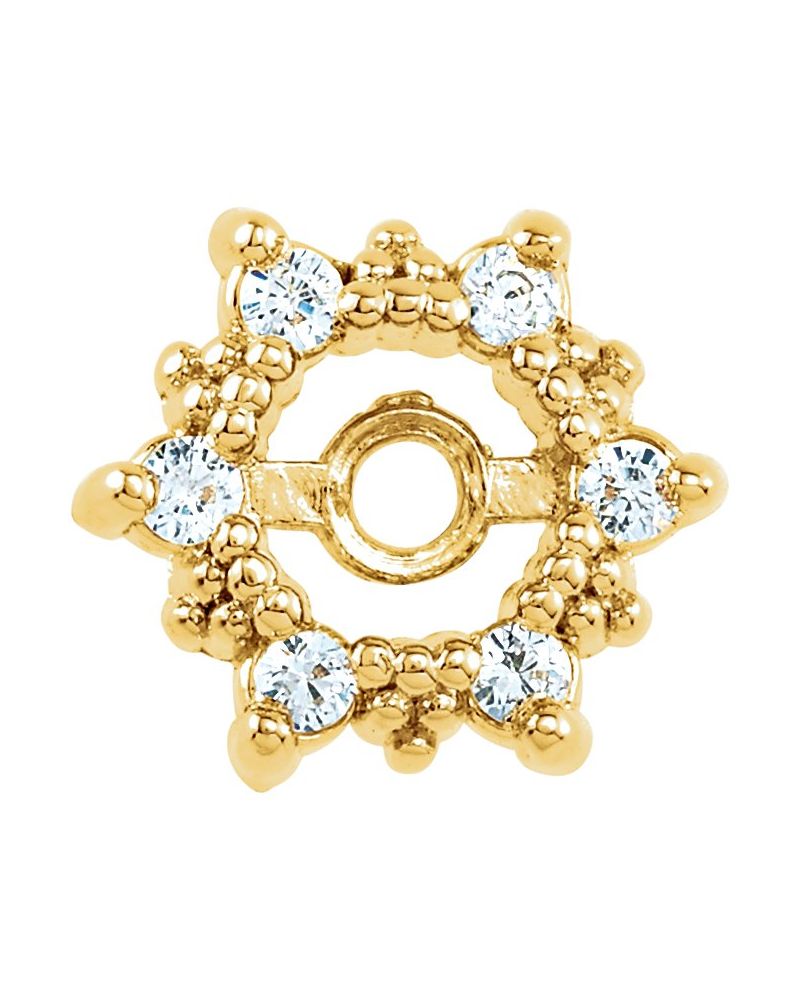 Jaqueta para Brinco Halo em Ouro 14k com Diamantes Naturais – Modelo 21