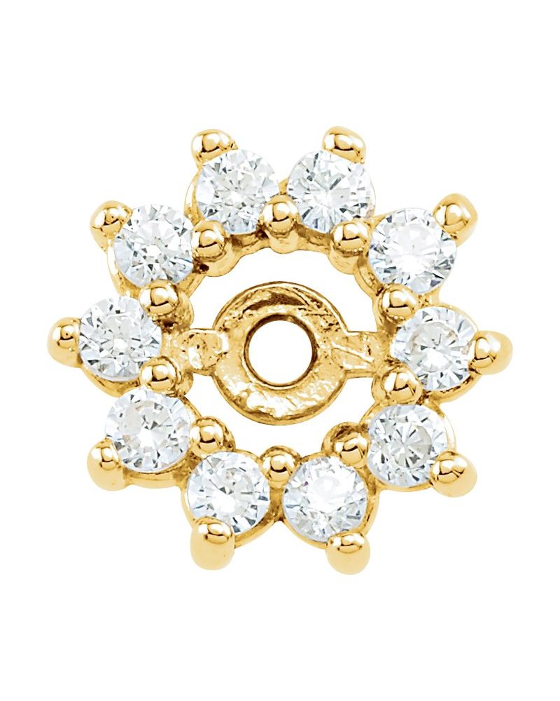 Jaqueta para Brinco Halo em Ouro 14k com Diamantes Naturais – Modelo 7