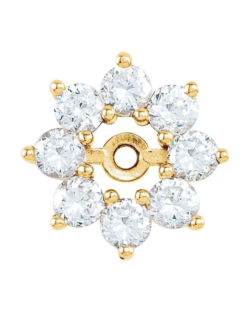 Jaqueta para Brinco Halo em Ouro 14k com Diamantes de Laboratório – Modelo 4