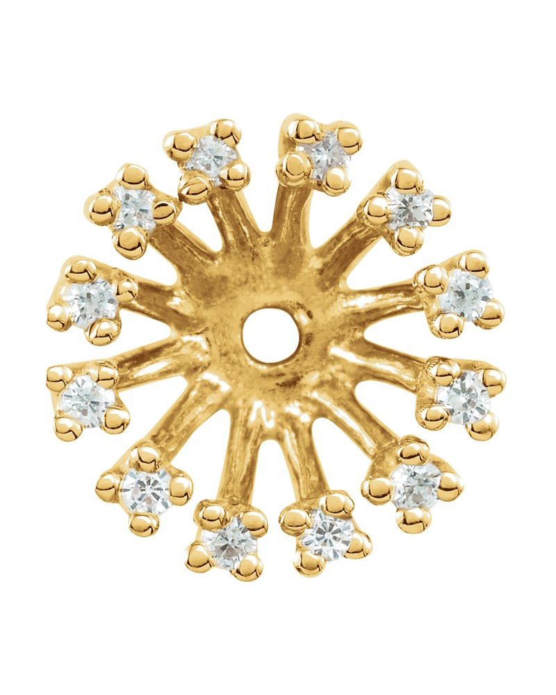 Jaqueta para Brinco Halo em Ouro 14k com Diamantes Naturais – Modelo 20