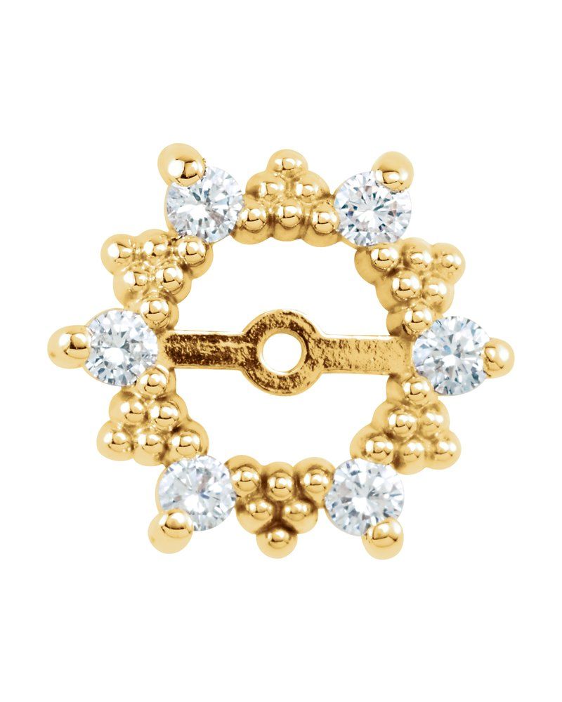 Jaqueta para Brinco Halo em Ouro 14k com Diamantes Naturais – Modelo 23