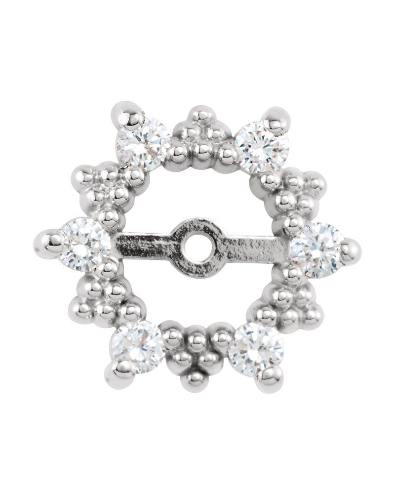 Jaqueta para Brinco Halo em Ouro 14k com Diamantes Naturais – Modelo 23