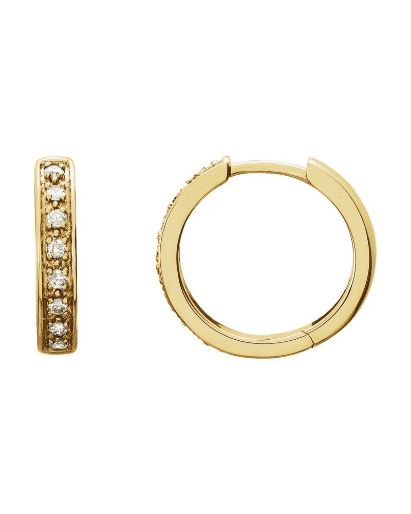 Brinco de Aro Cravejado em Ouro 14k com Diamantes de Laboratório – Modelo 6