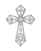 Pingente Cruz Cravejado em Ouro 14k com Diamantes Naturais – Modelo 21