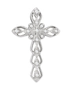 Pingente Cruz Cravejado em Ouro 14k com Diamantes Naturais – Modelo 22