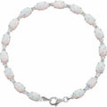 Pulseira riviera opala branca – Ouro Branco 14k
