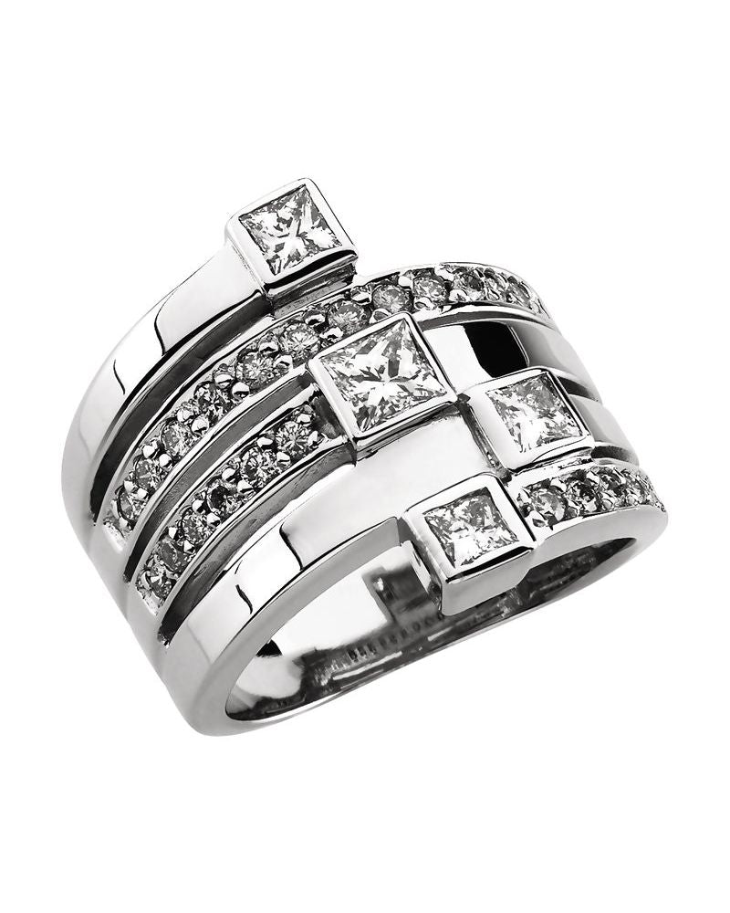 Anel Mão Direita Cravejado em Ouro 14k com Diamantes Naturais – Modelo 5