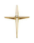 Pingente Cruz Cravejado em Ouro 14k com Diamantes Naturais – Modelo 38