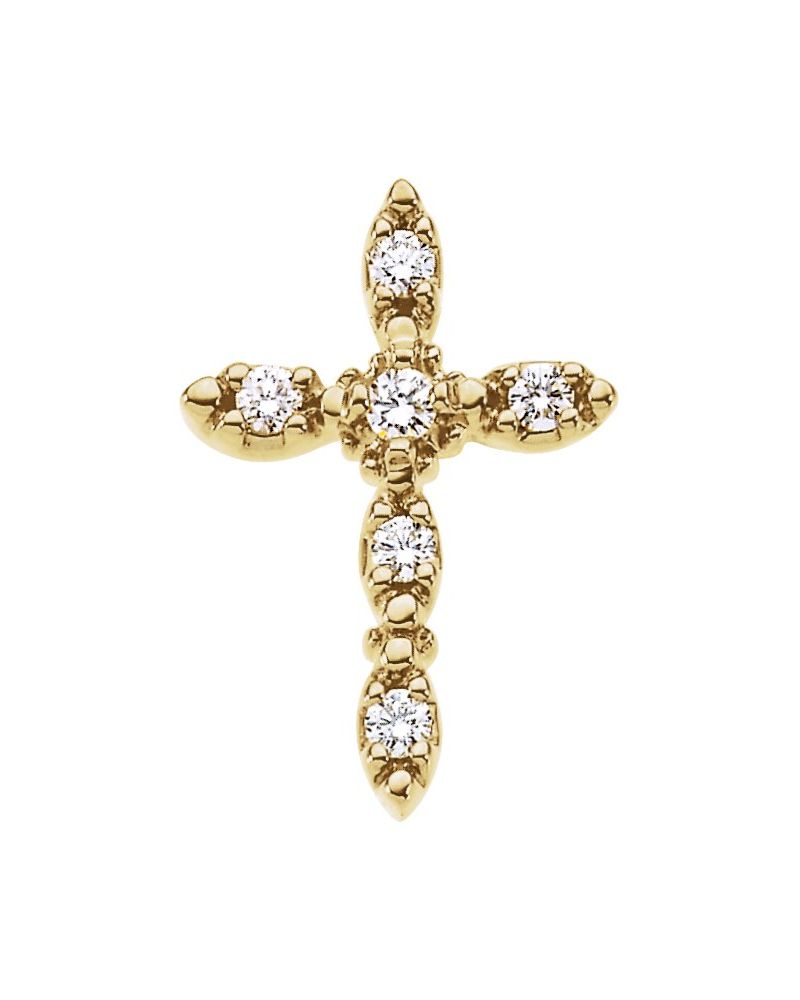 Pingente Cruz em Ouro 14k com Diamantes Naturais – Modelo 31