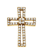 Pingente Cruz em Ouro 14k com Diamantes Naturais – Modelo 28