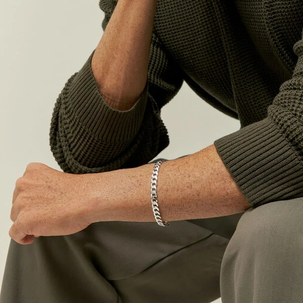 Pulseira de Prata 925 em Malha Groumet