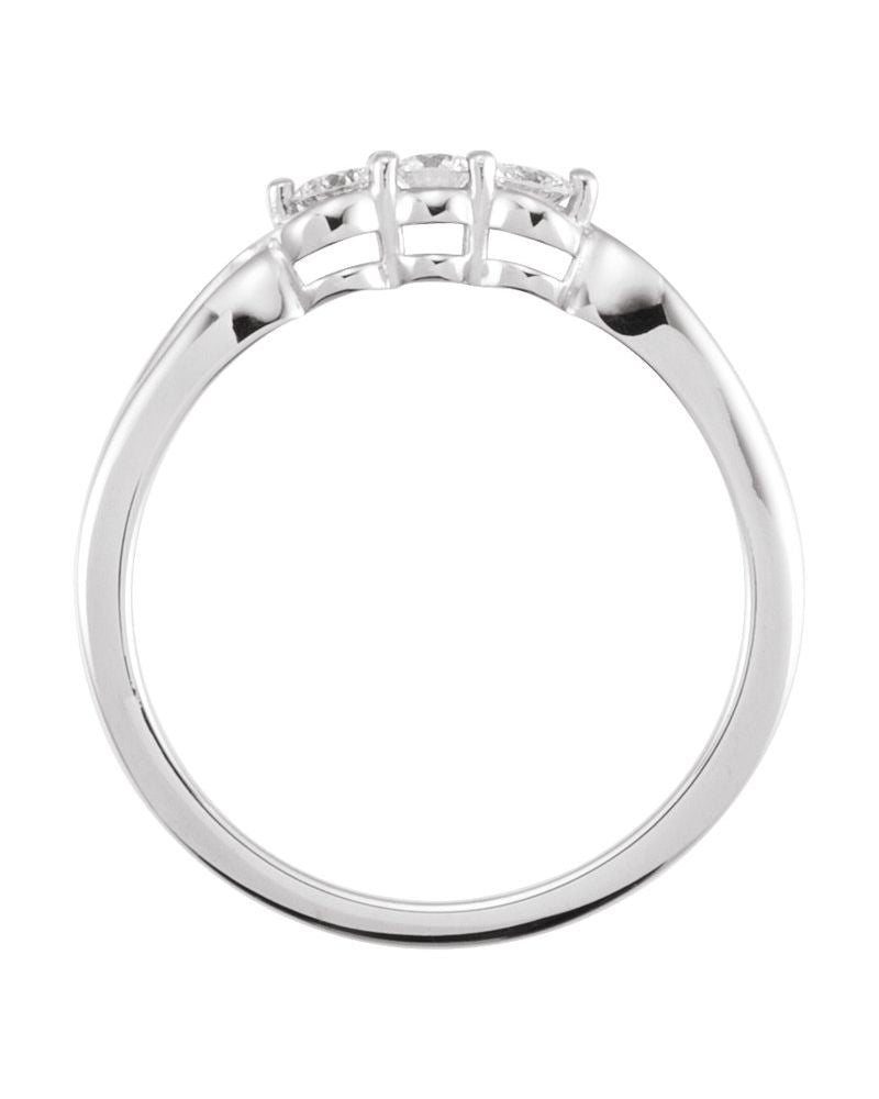 Anel Três Pedras em Ouro 14k com Diamantes Naturais – Modelo 5