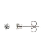 Brinco Ponto de Luz Redondo Seis Garras em Ouro 14k com Diamantes Naturais – Modelo 5
