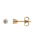Brinco Ponto de Luz Redondo Seis Garras em Ouro 14k com Diamantes Naturais – Modelo 5