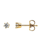 Brinco Ponto de Luz Redondo Seis Garras em Ouro 14k com Diamantes Naturais – Modelo 5