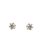 Brinco Ponto de Luz Redondo Seis Garras em Ouro 14k com Diamantes Naturais – Modelo 5