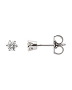 Brinco Ponto de Luz Redondo Seis Garras em Ouro 14k com Diamantes Naturais – Modelo 5