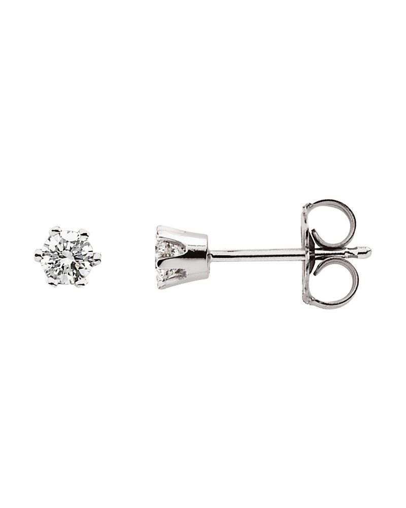 Brinco Ponto de Luz Redondo Seis Garras em Ouro 14k com Diamantes Naturais – Modelo 5