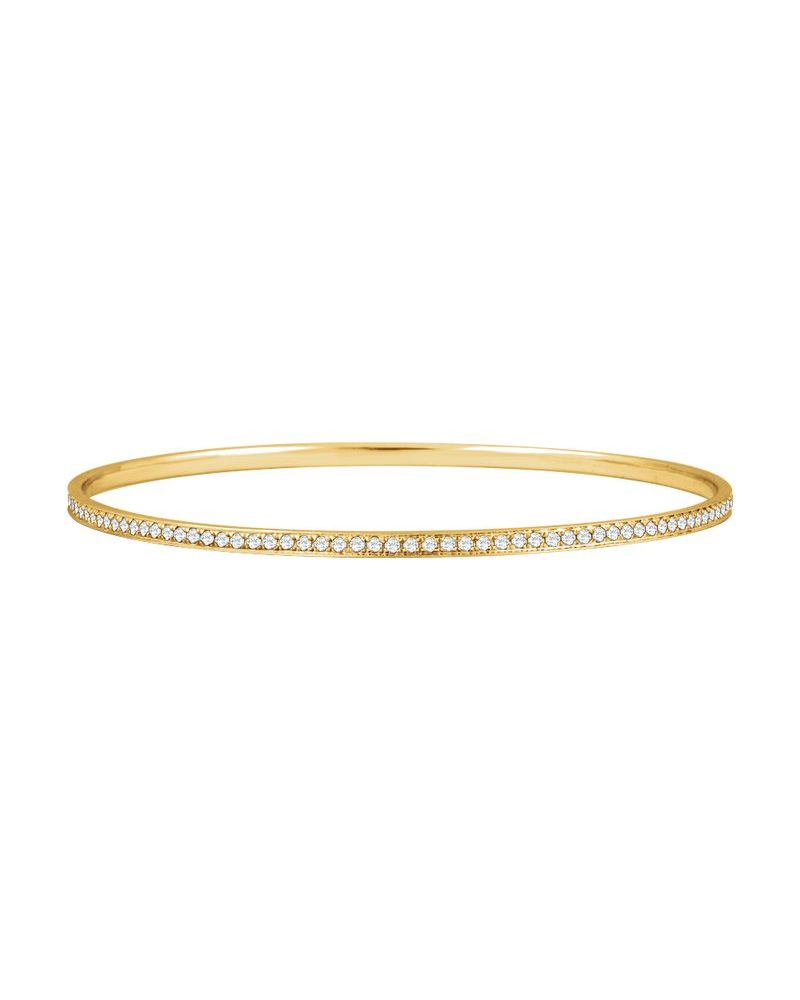 Bracelete Rígido em Ouro 14k com Diamantes Naturais