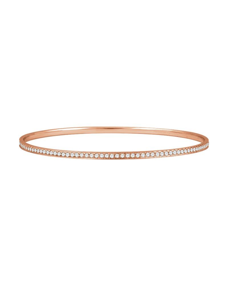 Bracelete Rígido em Ouro 14k com Diamantes Naturais