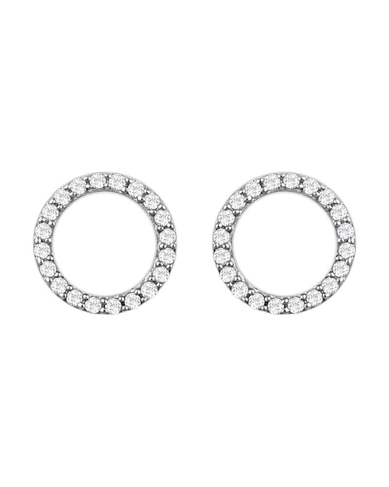 Brinco Círculo em Ouro 14k com Diamantes Naturais – Modelo 2