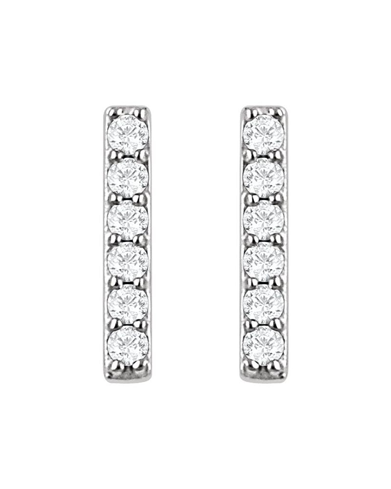 Brinco Barra em Ouro 14k com Diamantes de Laboratório