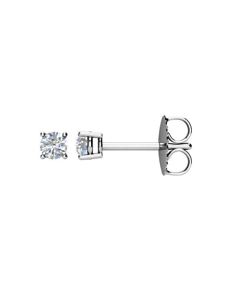 Brinco Ponto de Luz Redondo Quatro Garras em Ouro 14k com Diamantes Naturais – Modelo 7