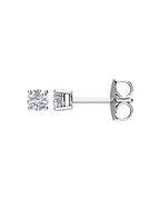 Brinco Ponto de Luz Redondo Quatro Garras em Ouro 14k com Diamantes Naturais – Modelo 7