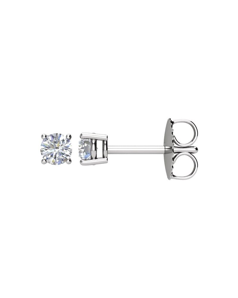Brinco Ponto de Luz Redondo Quatro Garras em Ouro 14k com Diamantes Naturais – Modelo 7