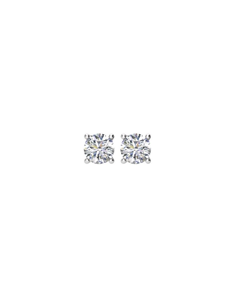Brinco Ponto de Luz Redondo Quatro Garras em Ouro 14k com Diamantes Naturais – Modelo 7
