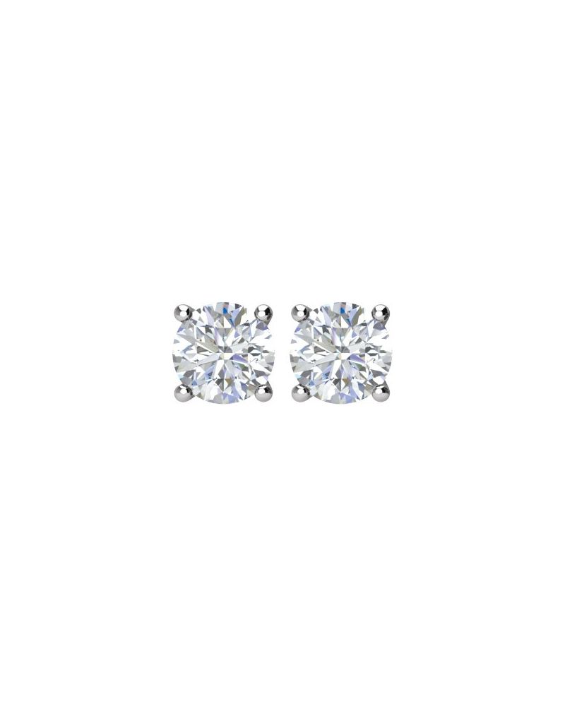 Brinco Ponto de Luz Redondo Quatro Garras em Ouro 14k com Diamantes Naturais – Modelo 6