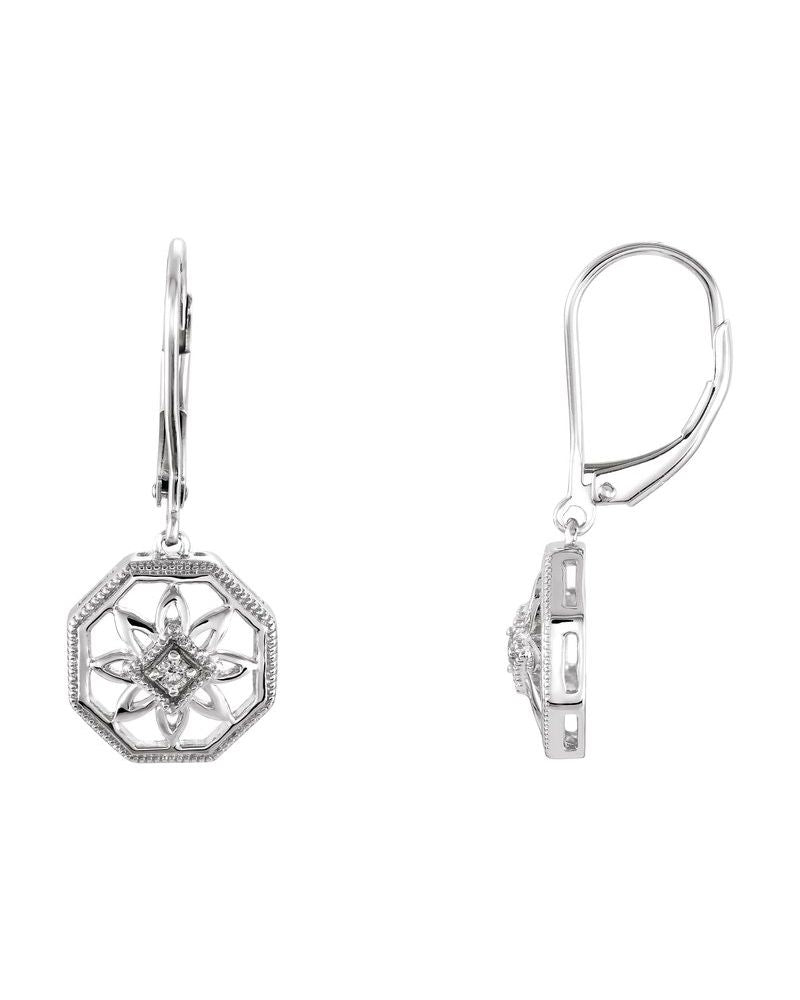 Brinco Granulado Filigrana em Ouro 14k com Diamantes Naturais – Modelo 4