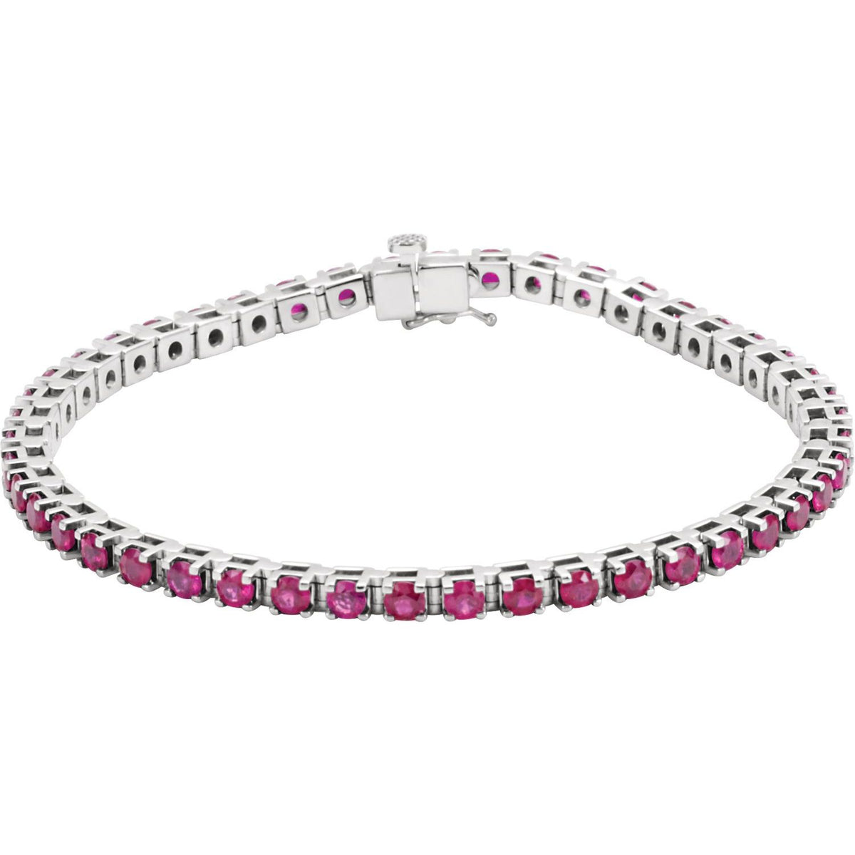 Pulseira riviera rubi – Ouro Branco 14k