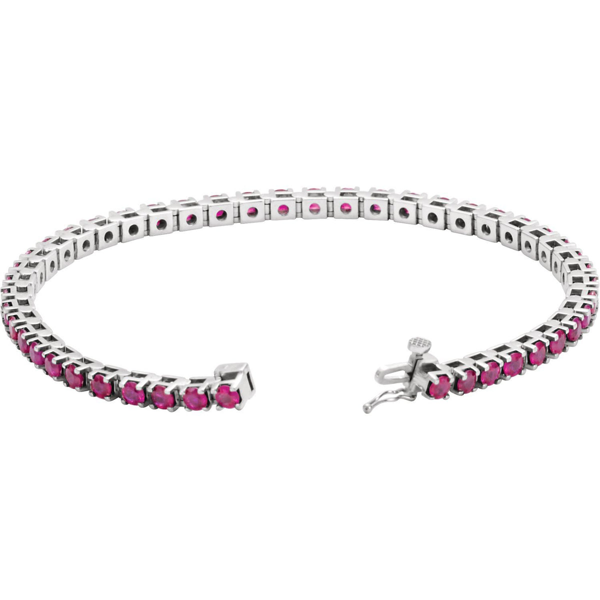 Pulseira riviera rubi – Ouro Branco 14k