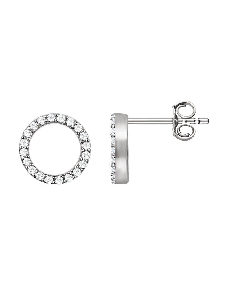 Brinco Círculo em Ouro 14k com Diamantes Naturais – Modelo 2