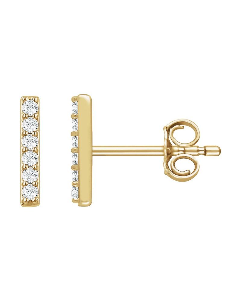 Brinco Barra em Ouro 14k com Diamantes de Laboratório