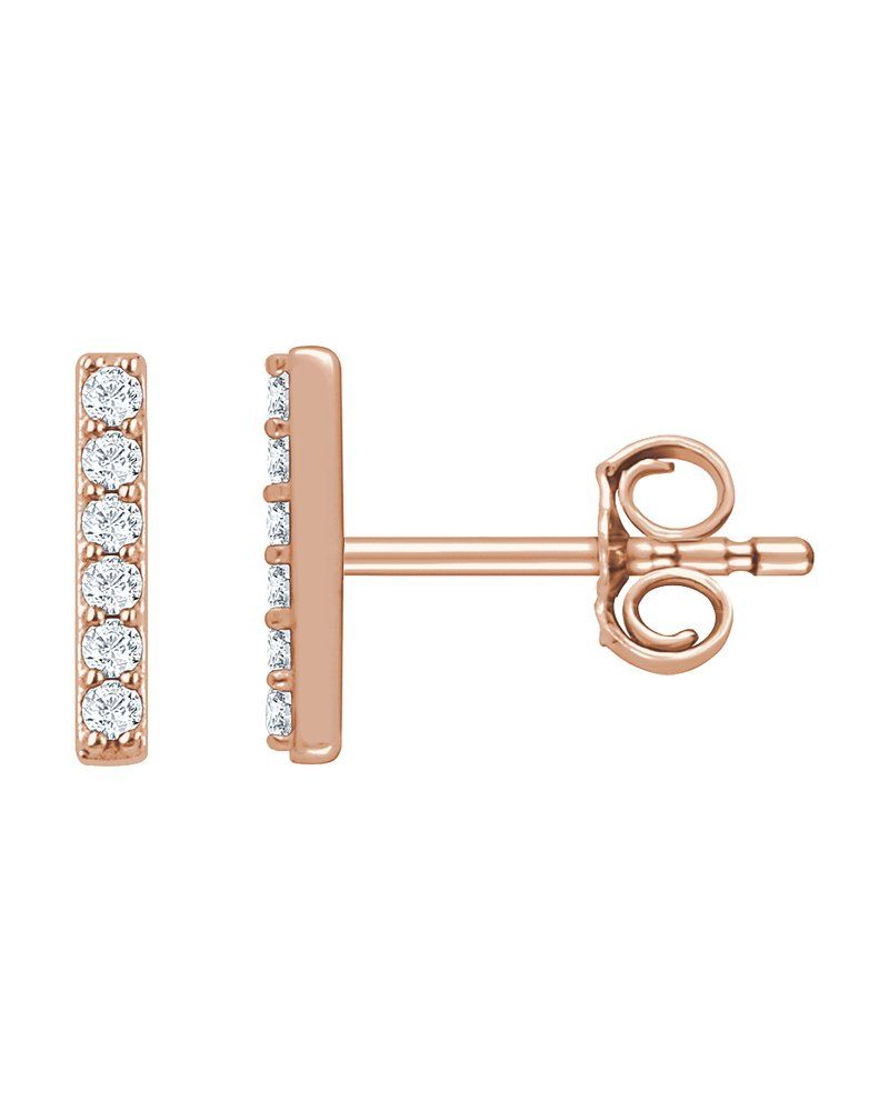 Brinco Barra em Ouro 14k com Diamantes de Laboratório