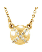 Colar em X em Ouro 14k com Diamantes Naturais