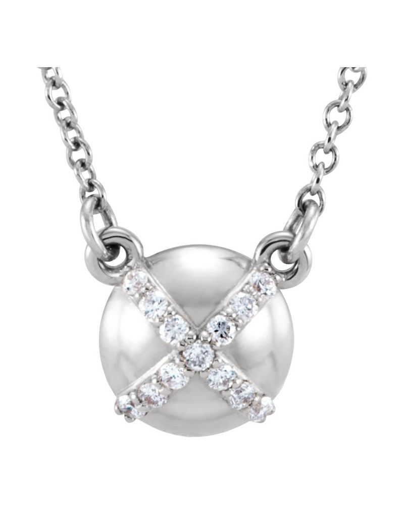 Colar em X em Ouro 14k com Diamantes Naturais