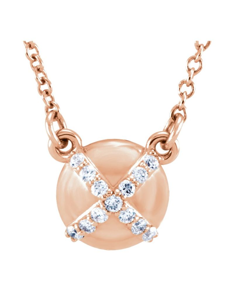 Colar em X em Ouro 14k com Diamantes Naturais