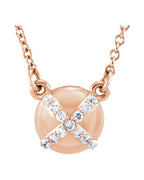 Colar em X em Ouro 14k com Diamantes Naturais